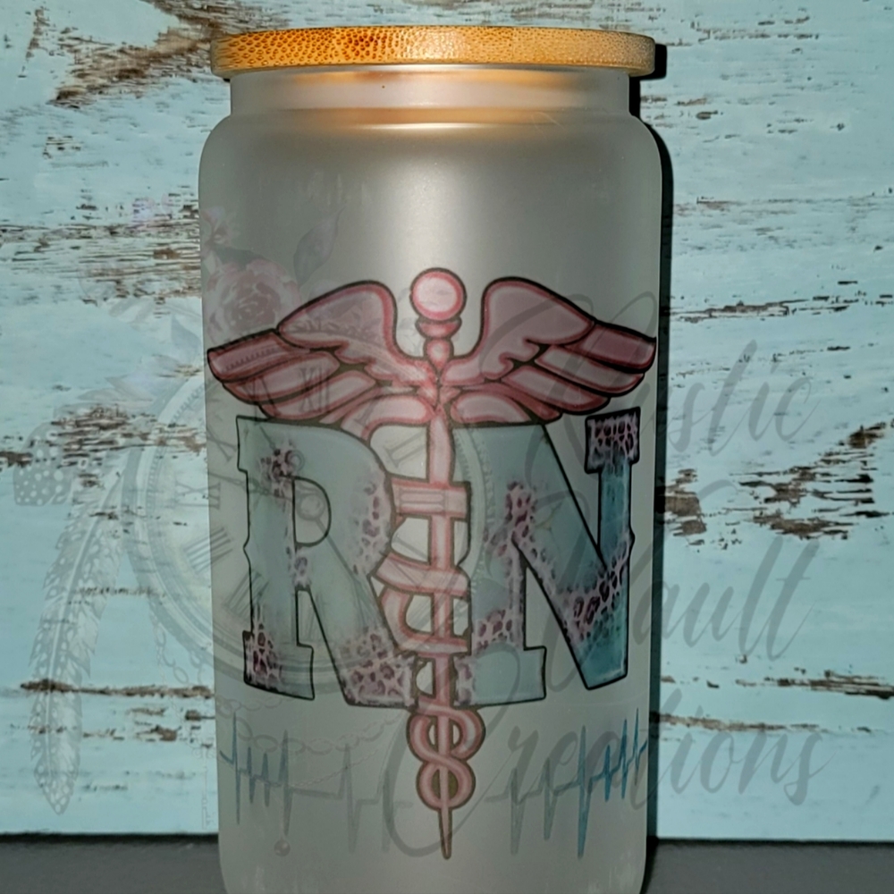 🆕 16 oz FROSTED GLASS TUMBLER